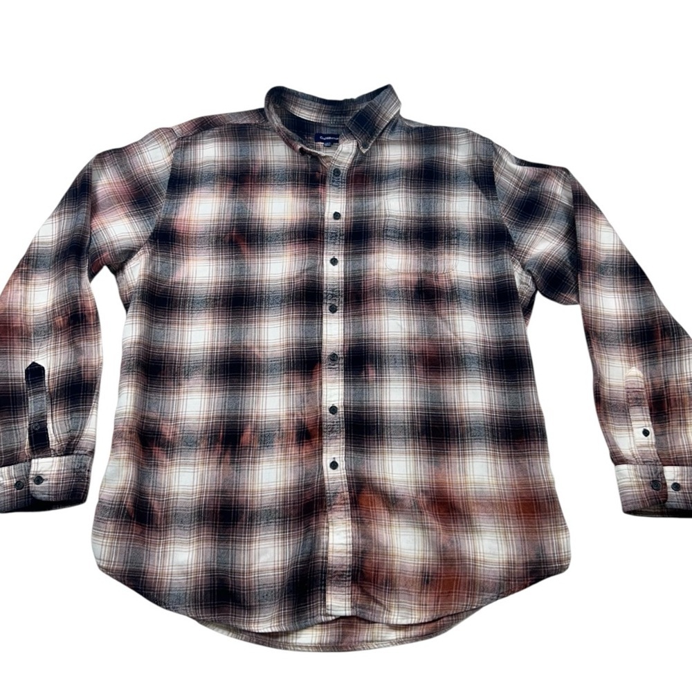 Jurassic Park Custom Bleached Flannel Shirt Croft & Barrow XL Movie Logo - Picture 3 of 12